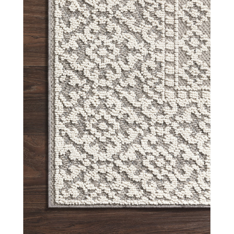 August Grove® Mineola Ivory / Gray Indoor/Outdoor Rug & Reviews Wayfair